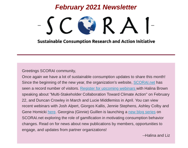 February 2021 SCORAI Newsletter