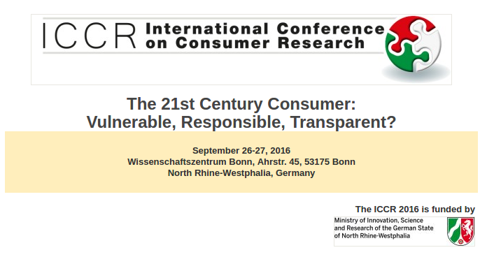 Last chance to register for the 2nd International Conference on Consumer Research (ICCR) 2016