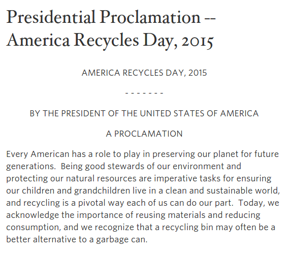 President Obama Endorses Consumption Reduction