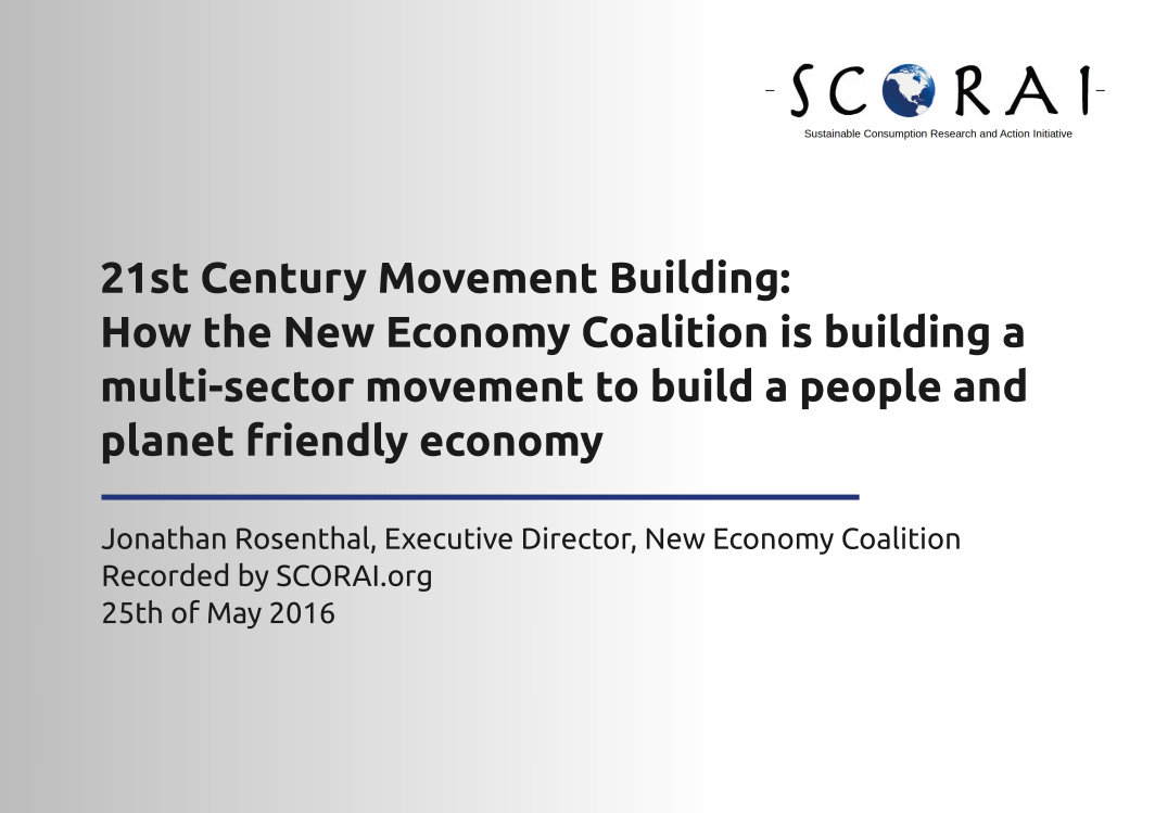 Jonathan Rosenthal: 21st Century Movement Building